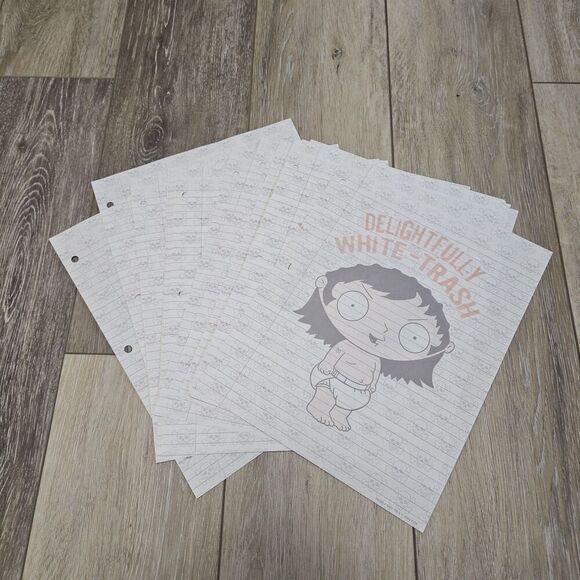Family Guy Stewie Delightfully White Trash School 3-Ring Binder Paper - Picture 6 of 7